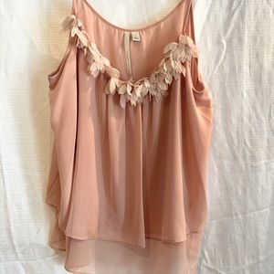 Peach chiffon tank top
